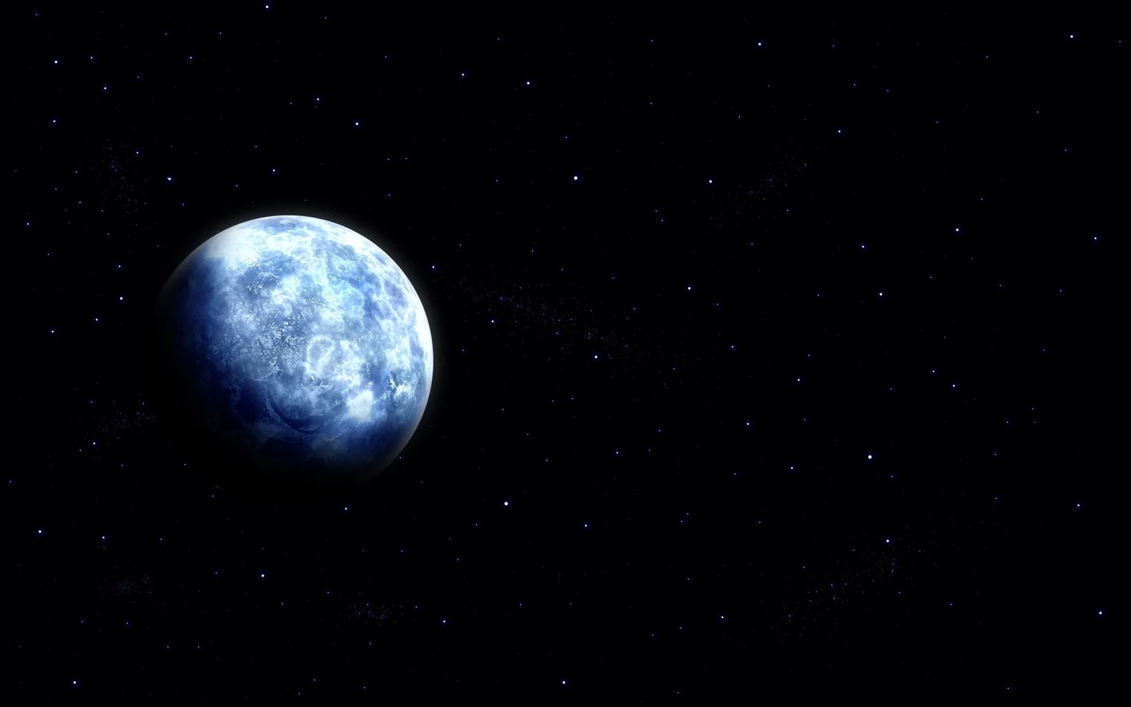 Earth suspended in space